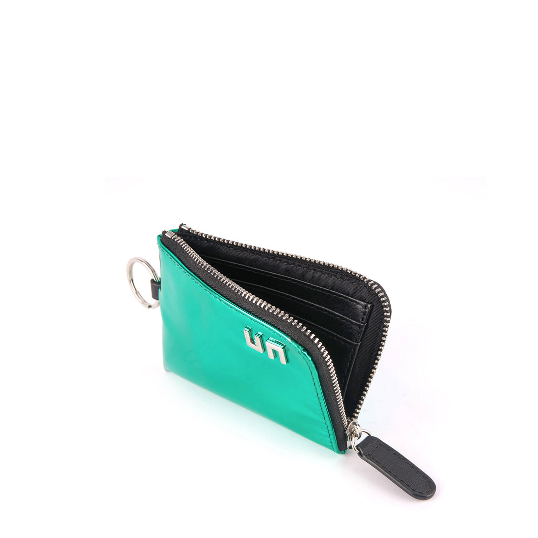 coin wallet light blue iridescent 3 open