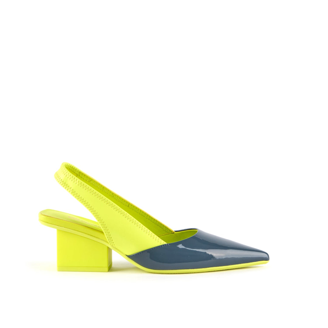 raila slingback mid cyber lime outside view