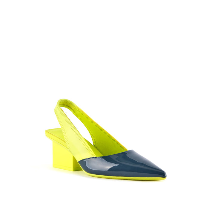 raila slingback mid cyber lime angle out view