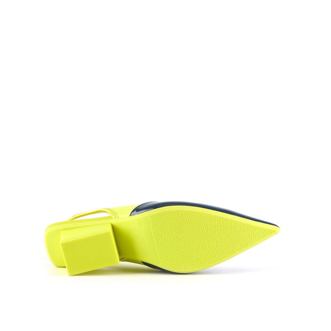 raila slingback mid cyber lime bottom view