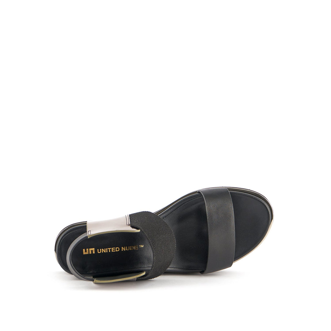 rico sandal black top view
