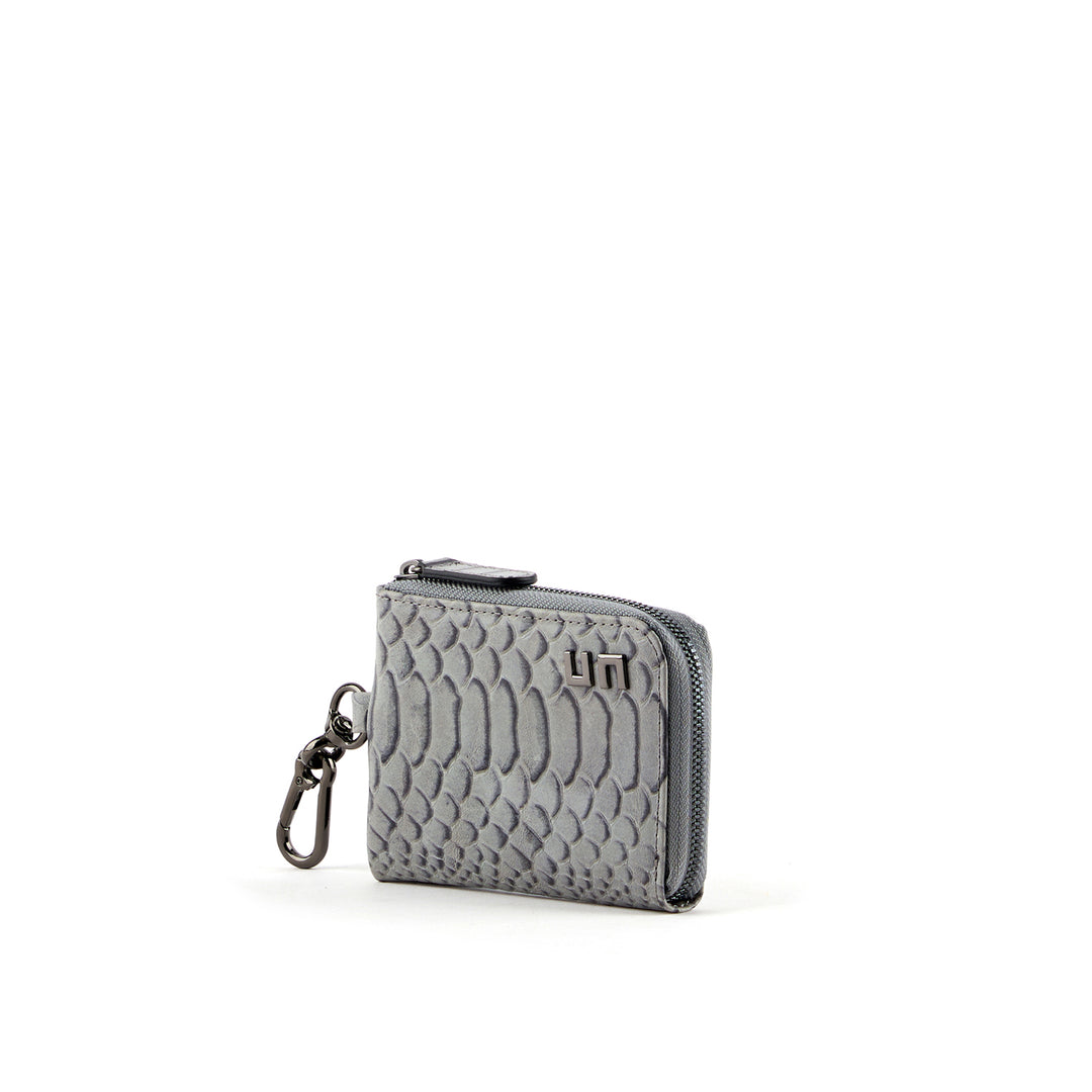 Coin wallet grey angle 1 outside view