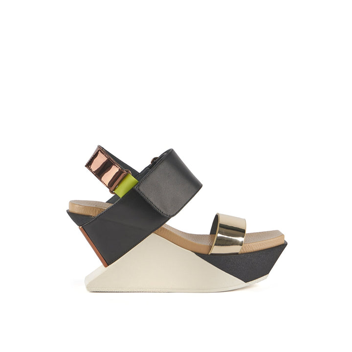 delta wedge sandal bronze outside view