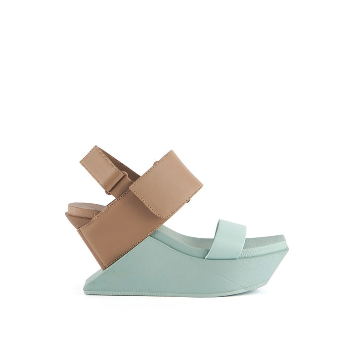 delta wedge sandal fresh mint outside view