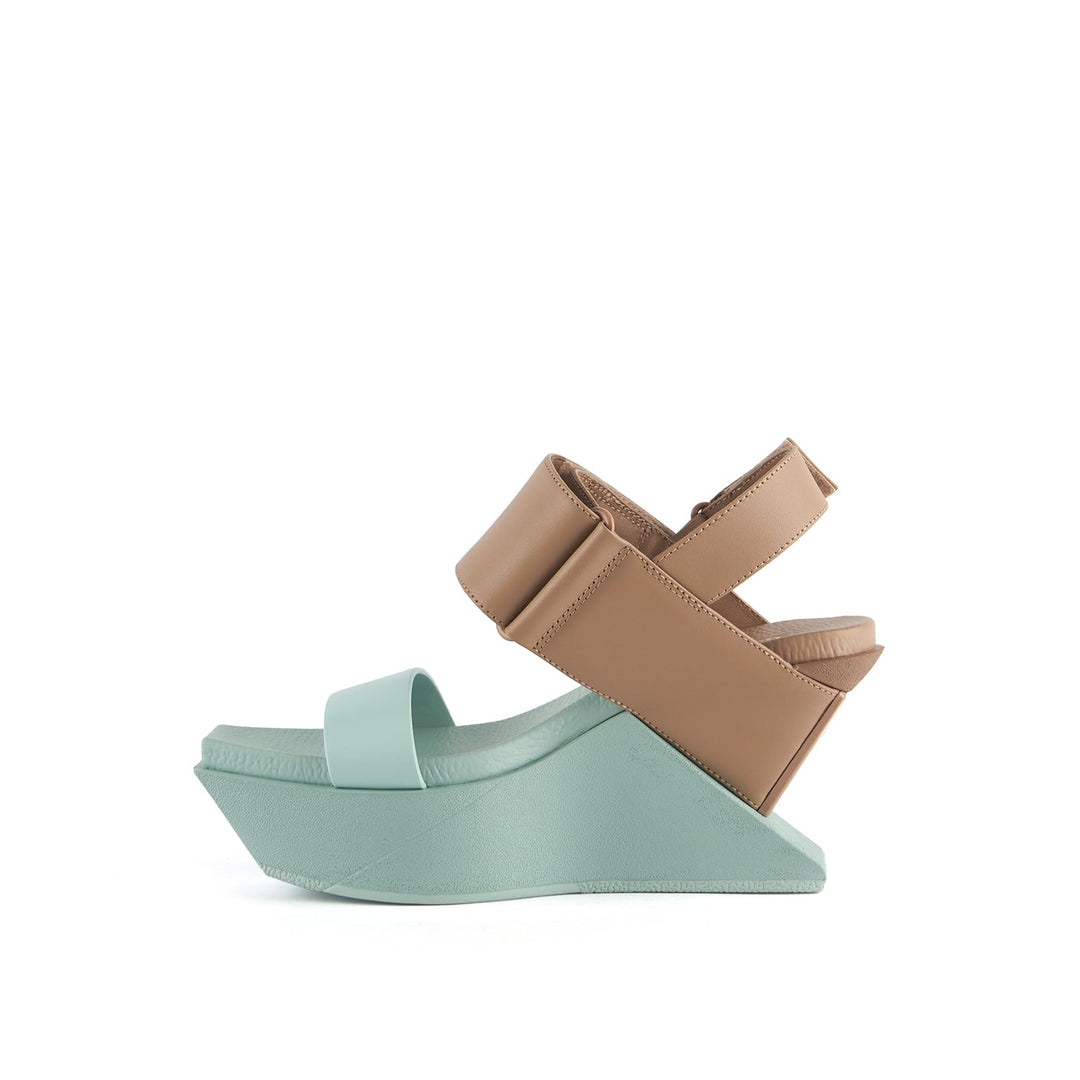 delta wedge sandal fresh mint inside view