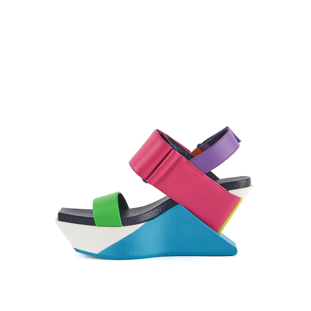 delta wedge sandal rainbow inside view