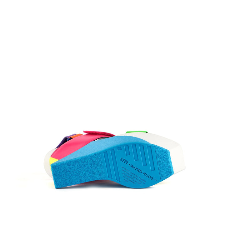 delta wedge sandal rainbow bottom view