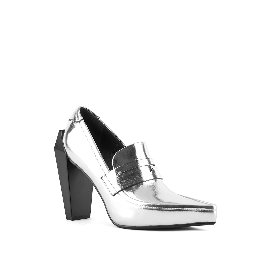 gem loafer hi silver 2 angle out view