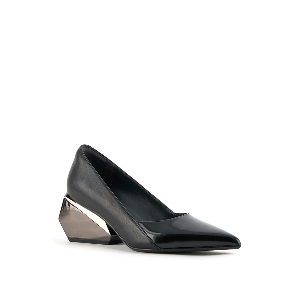 ricky pump mid black 2 angle out view