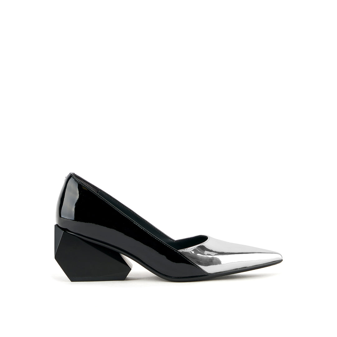ricky pump mid silver black 1 outside view