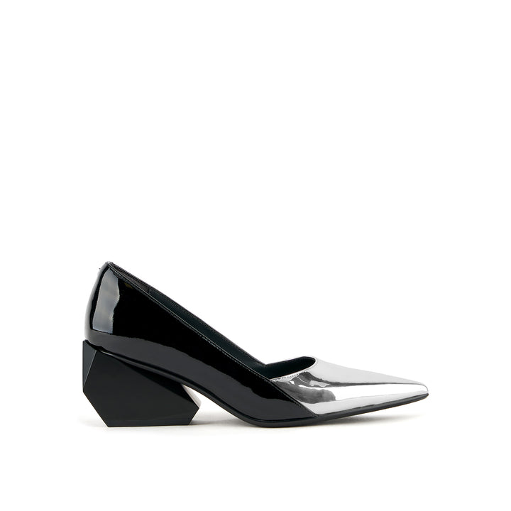 ricky pump mid silver black 1 outside view