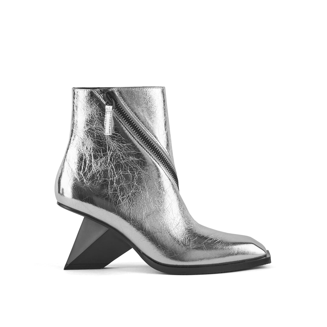 rockit zip bootie silver 1 outside view