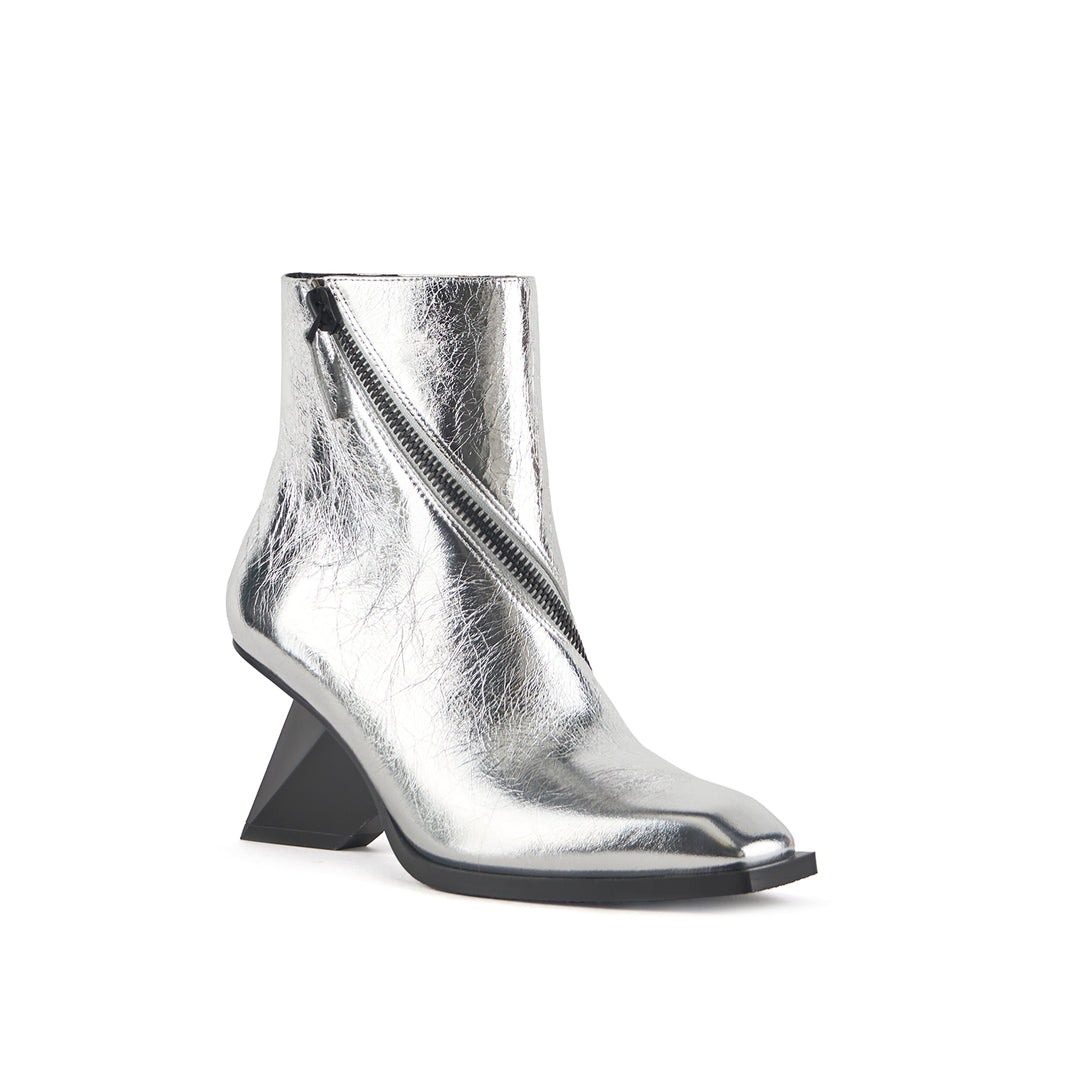 rockit zip bootie silver 2 angle out view