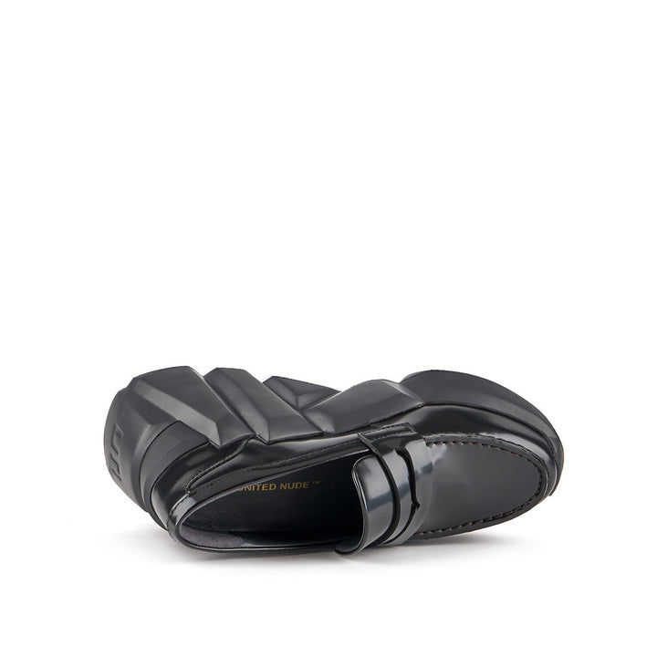 space kick loafer black 5 top view