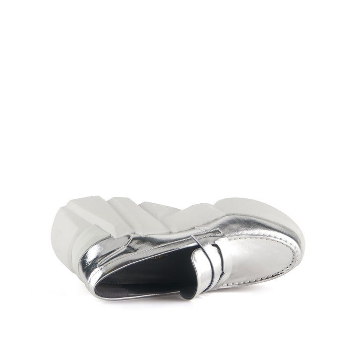 space kick loafer mirror silver 5 top view