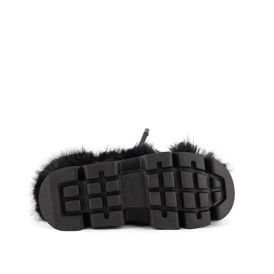 stomper fur boot black 6 bottom