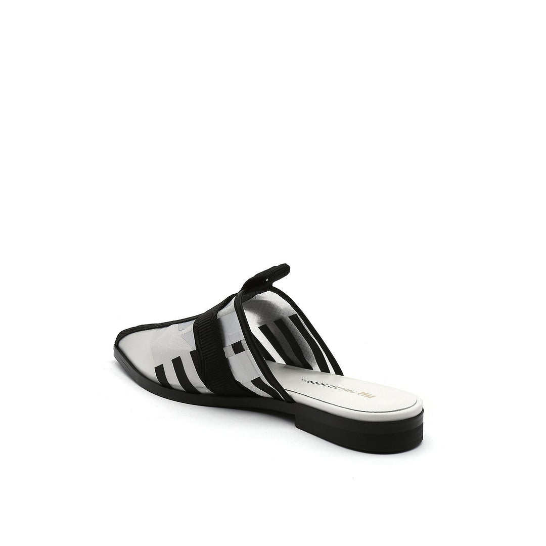 calli mule lo white printed mesh angle in view