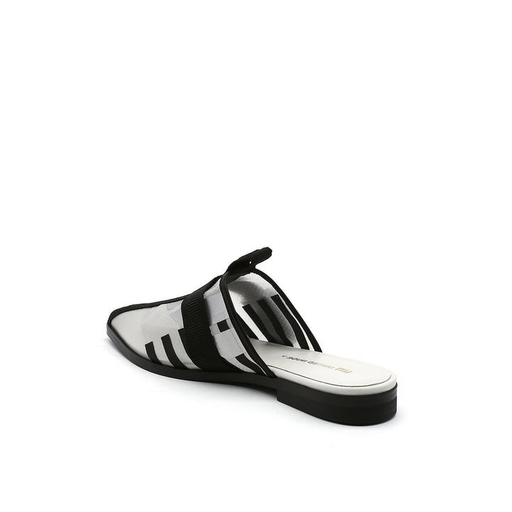 calli mule lo white printed mesh angle in view
