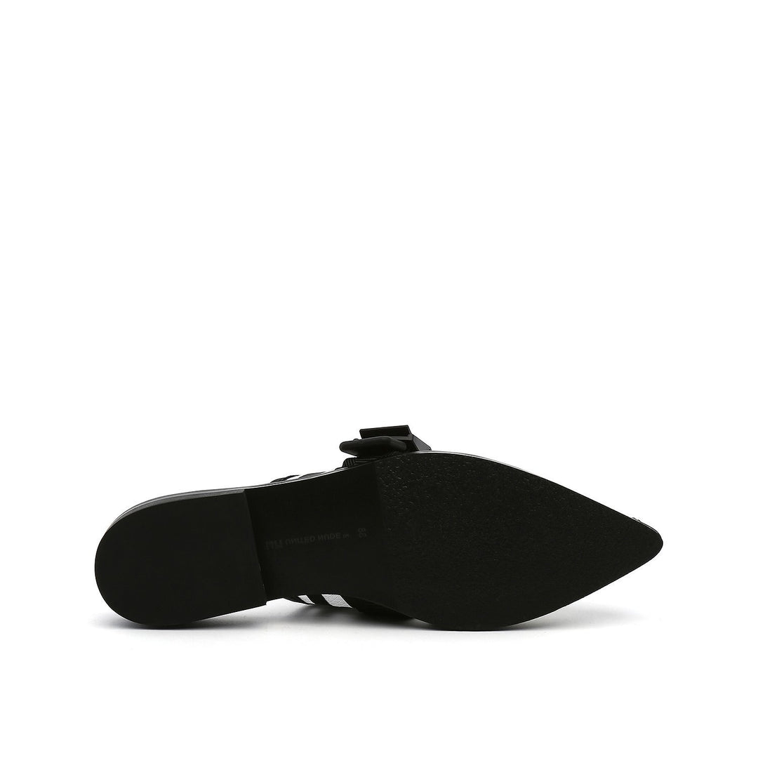 calli mule lo white printed mesh bottom view