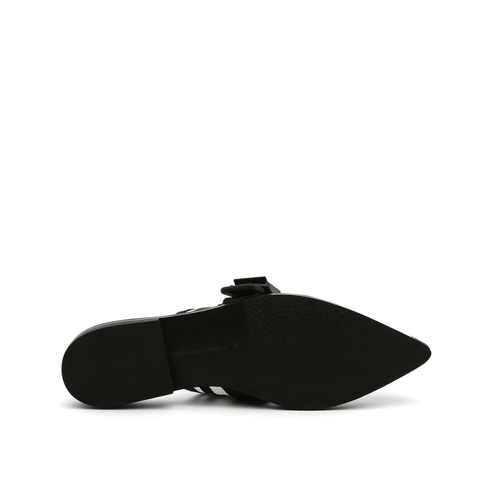 calli mule lo white printed mesh bottom view