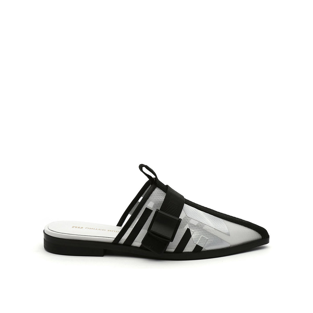 calli mule lo white printed mesh white out view