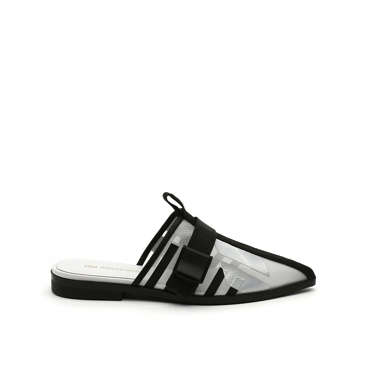 calli mule lo white printed mesh white out view