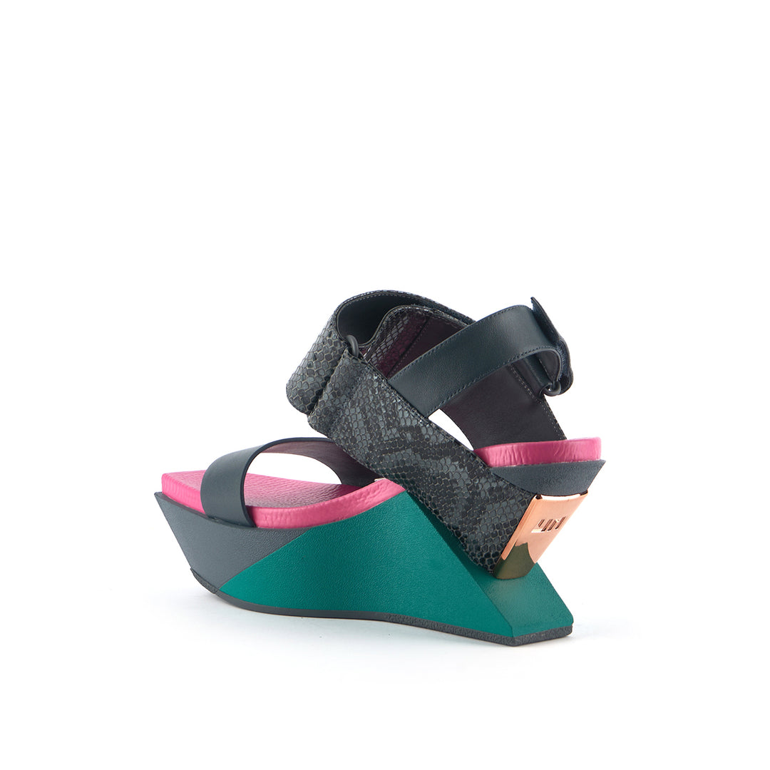 delta wedge sandal candy snake angle in view