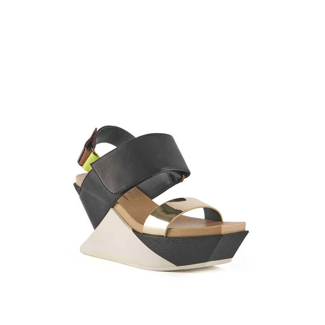 delta wedge sandal bronze angle out view