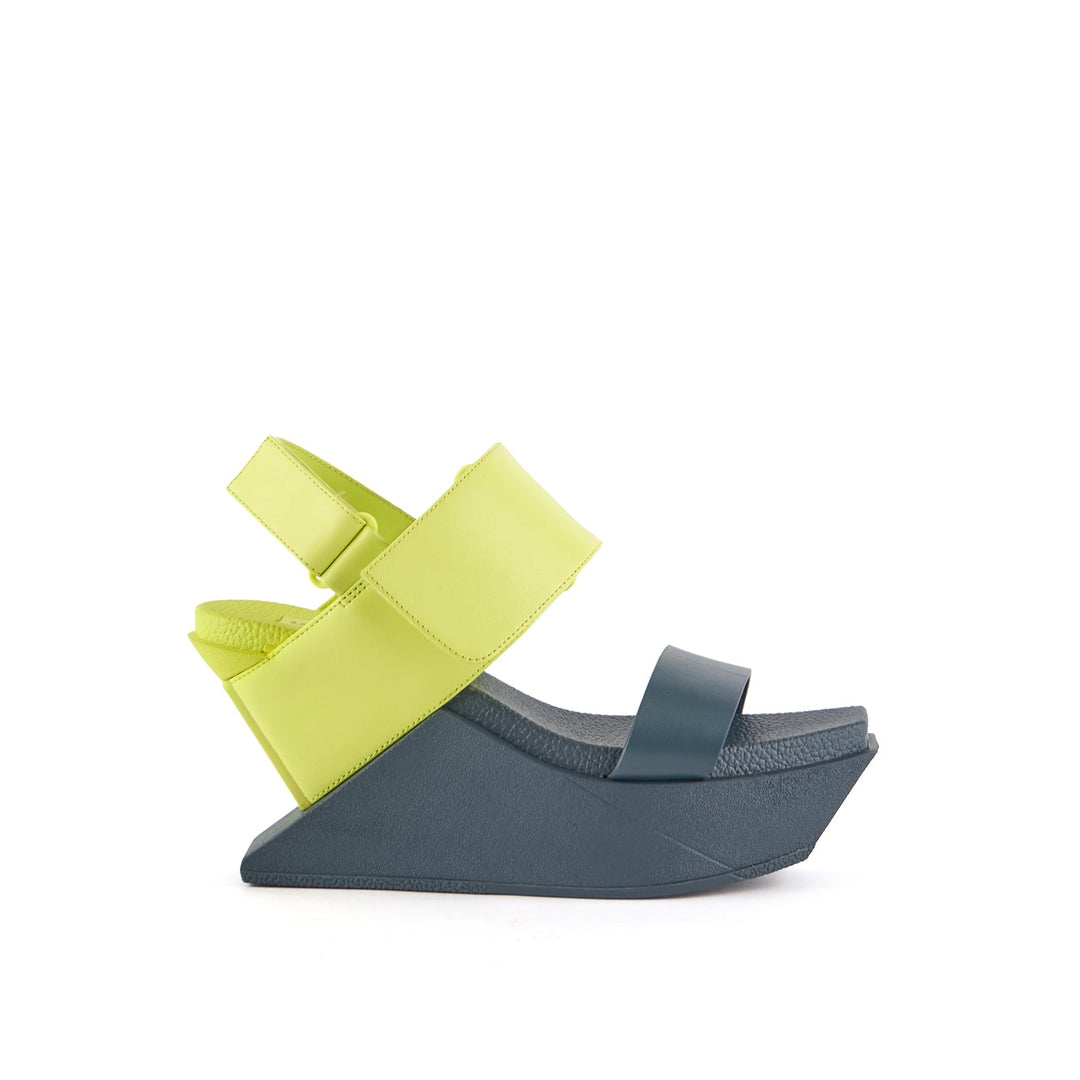 delta wedge sandal cyber lime outside view