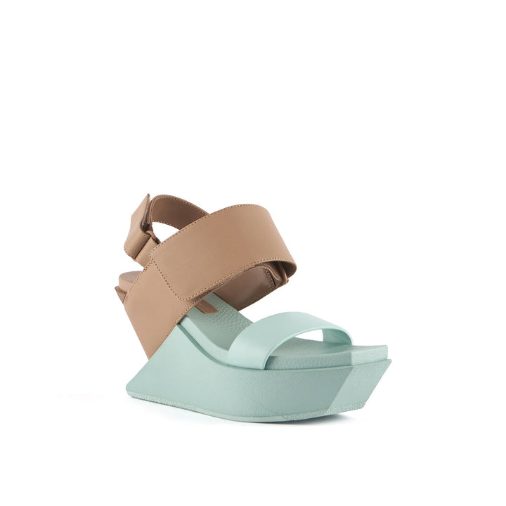 delta wedge sandal fresh mint angle out view