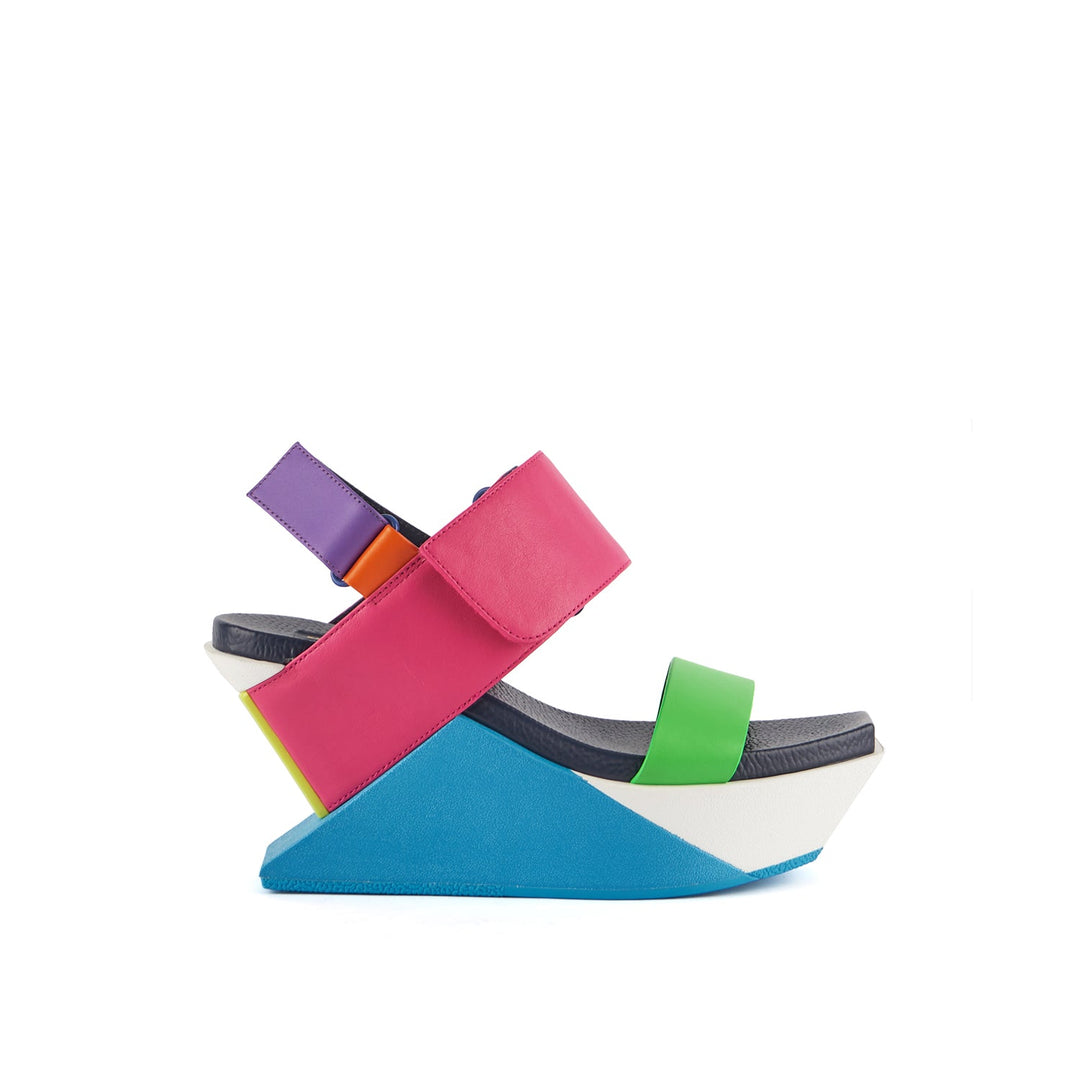 delta wedge sandal rainbow outside view