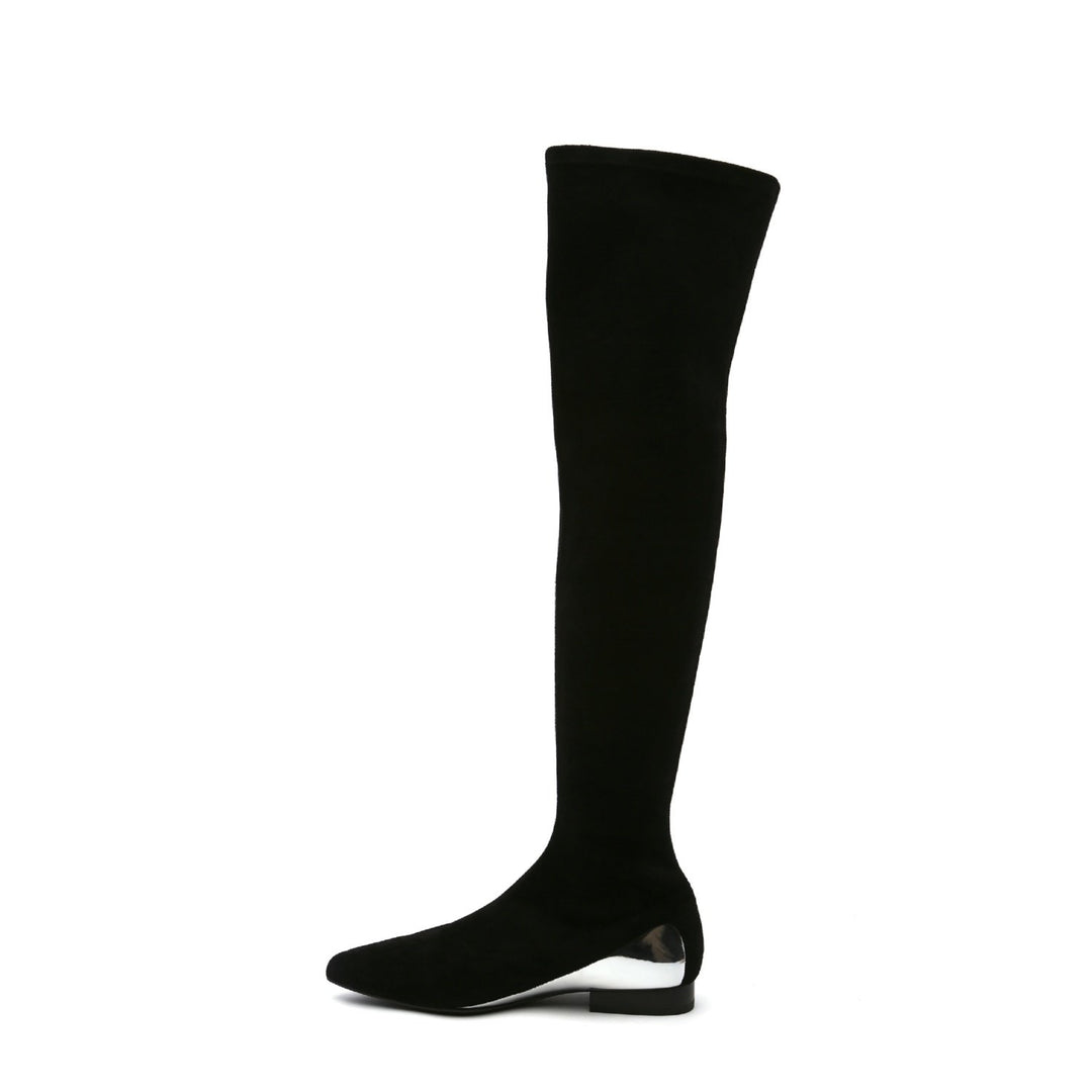 flow thigh boot lo black in