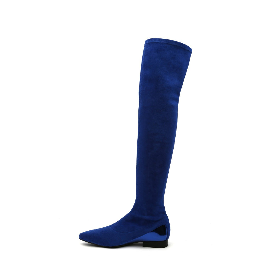 flow thigh boot lo cobalt blue in