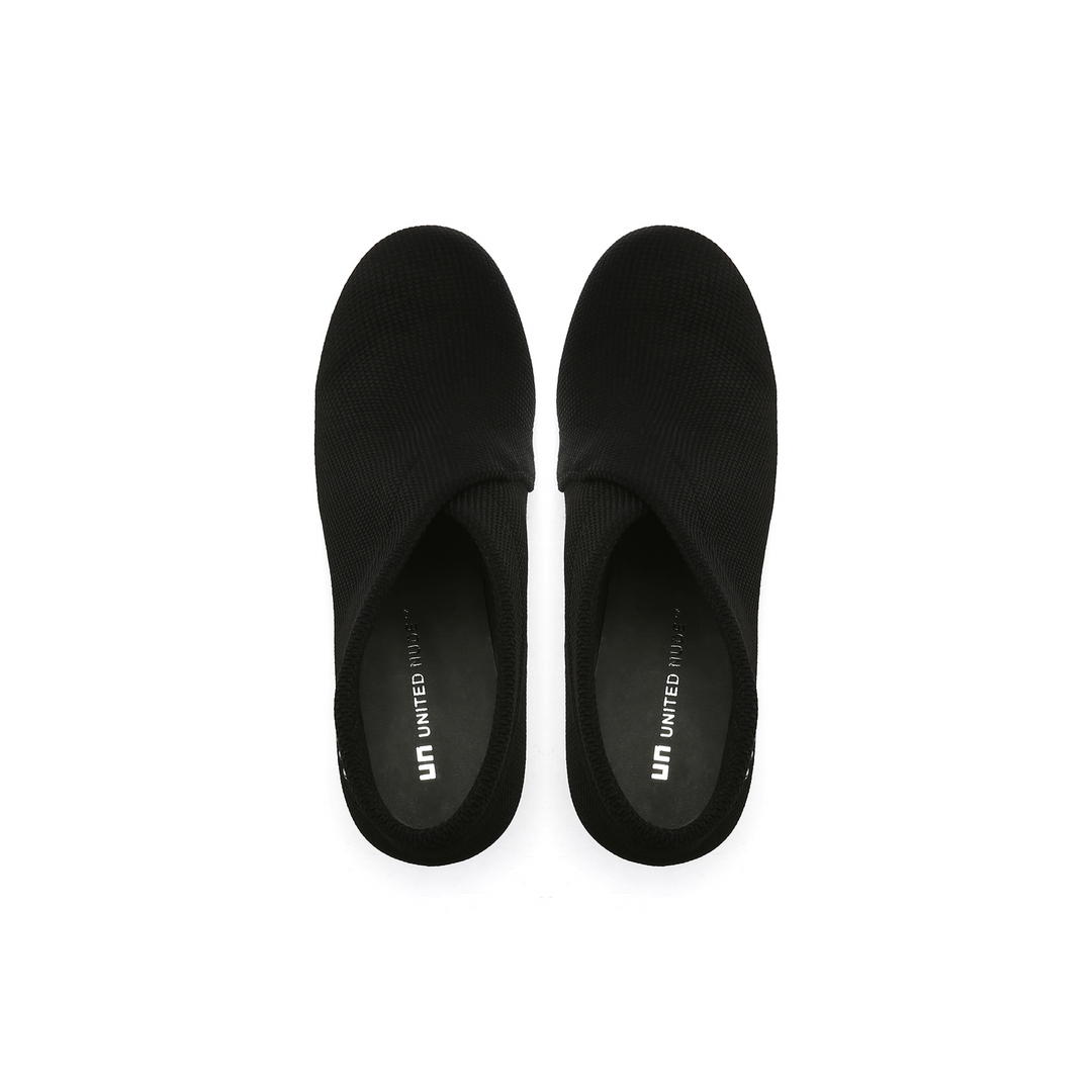 fold mid black knit top view