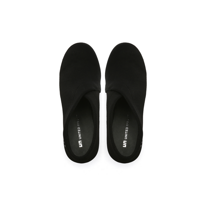 fold mid black knit top view