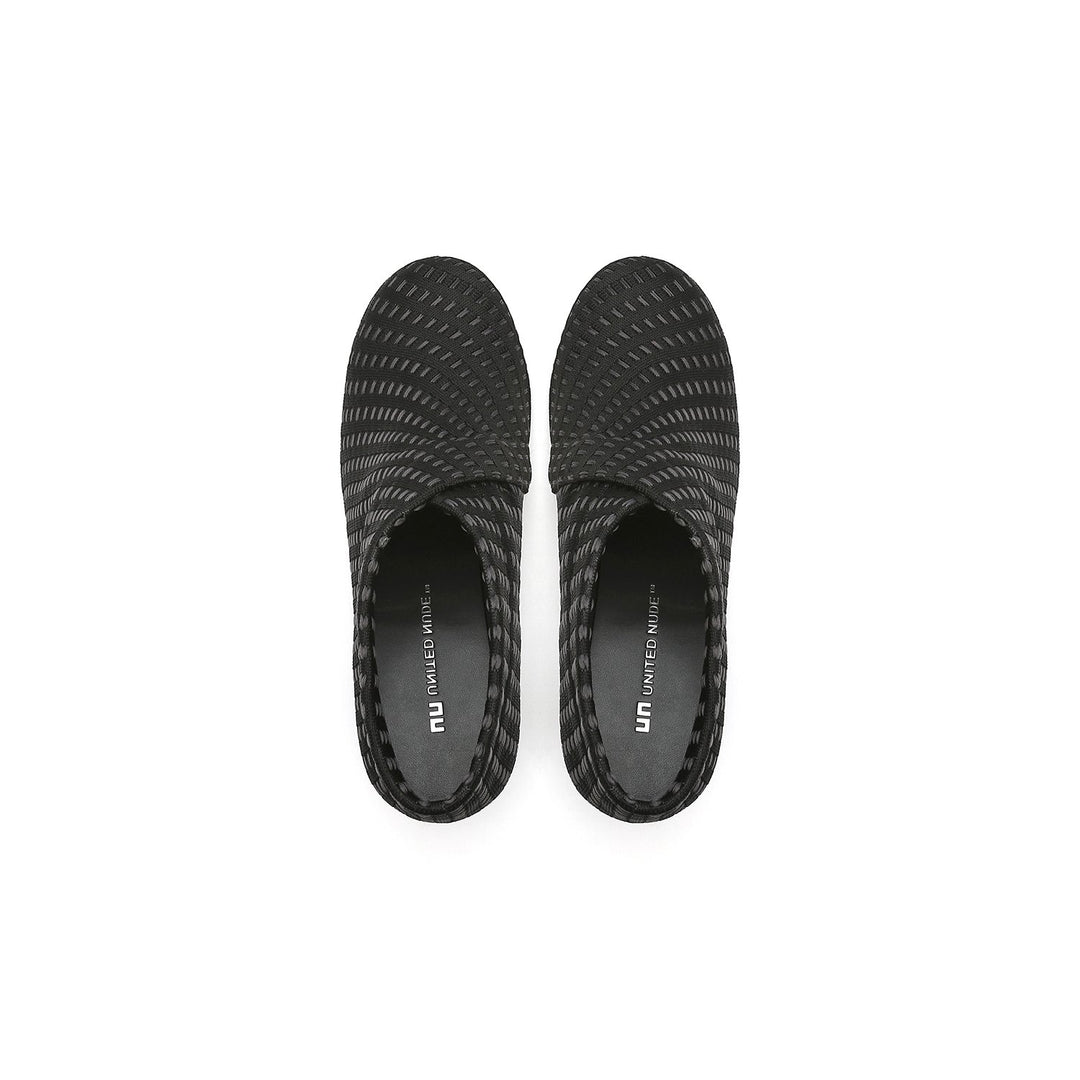 fold mid charcoal interknit top view