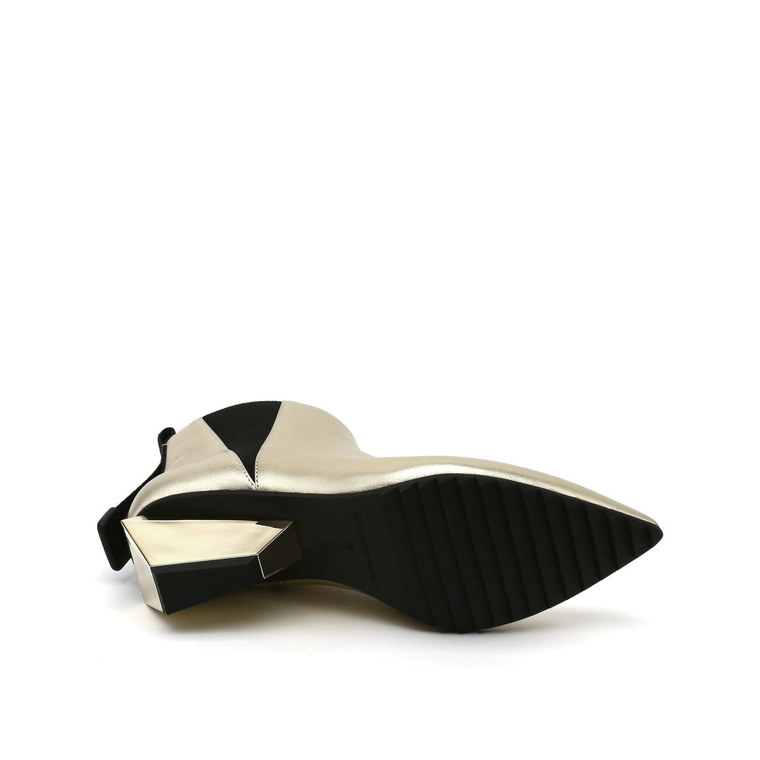 jacky tek bootie mid gold bottom view