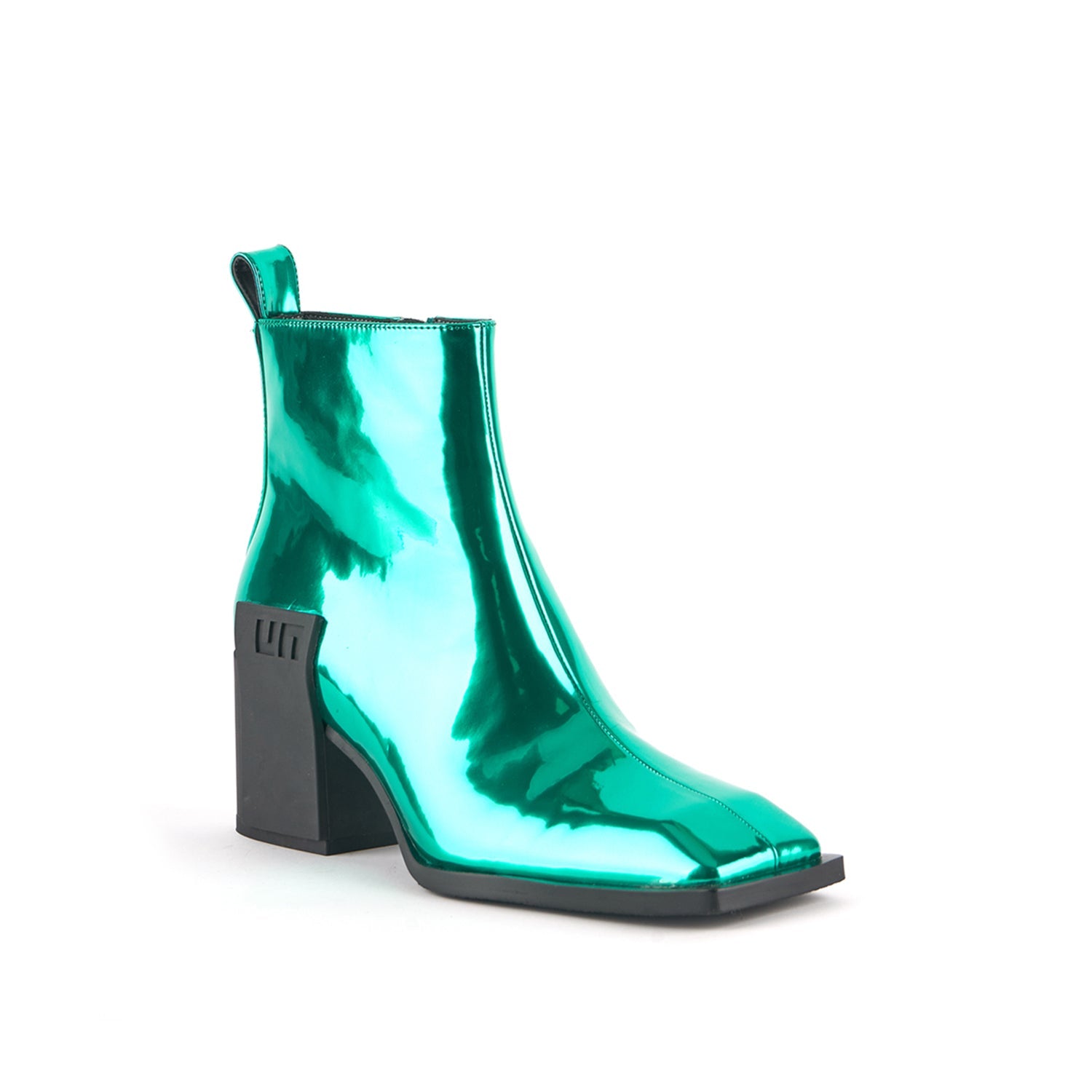 ESTIME Blue, purple and green patent leather boots