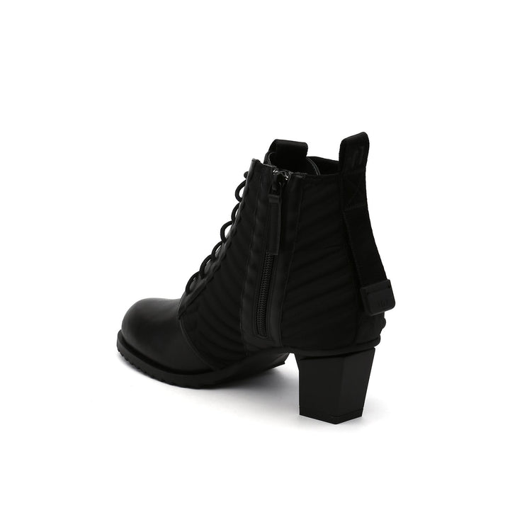 lev lace bootie black angle in view