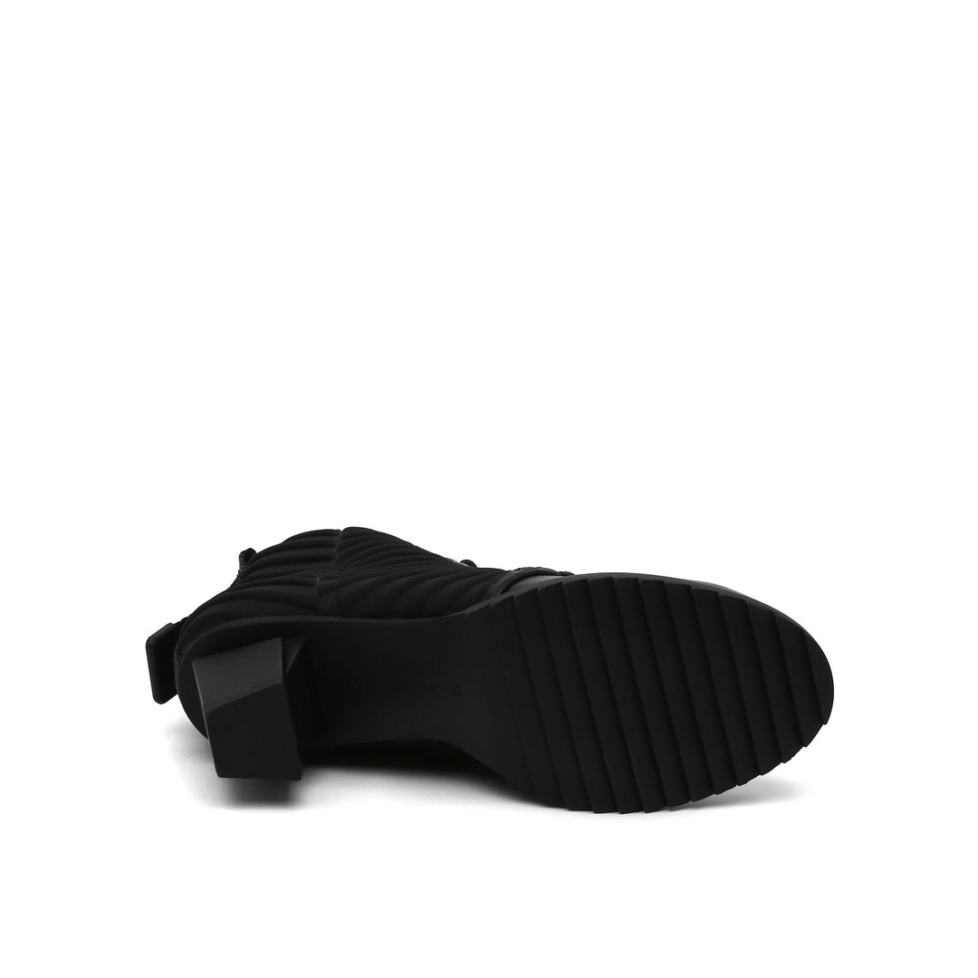 lev lace bootie black bottom view