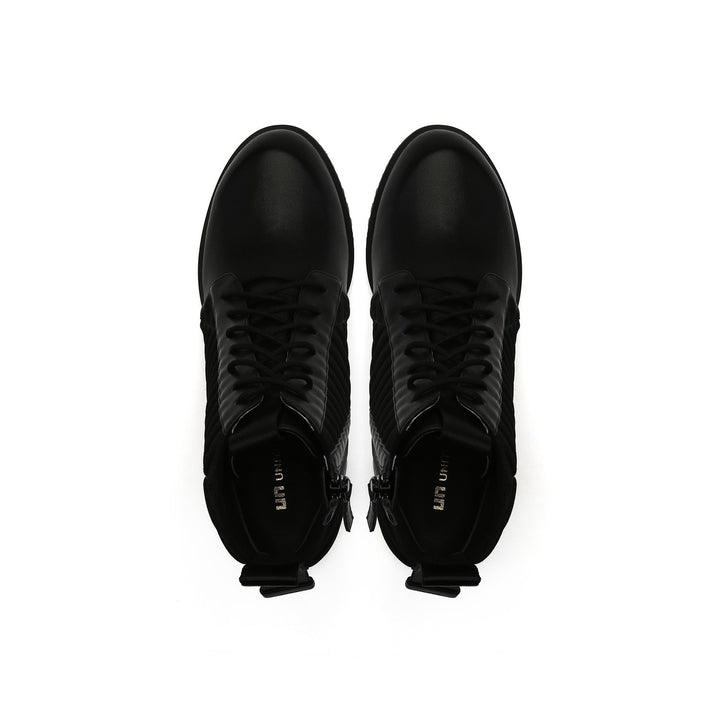 lev lace bootie black top view