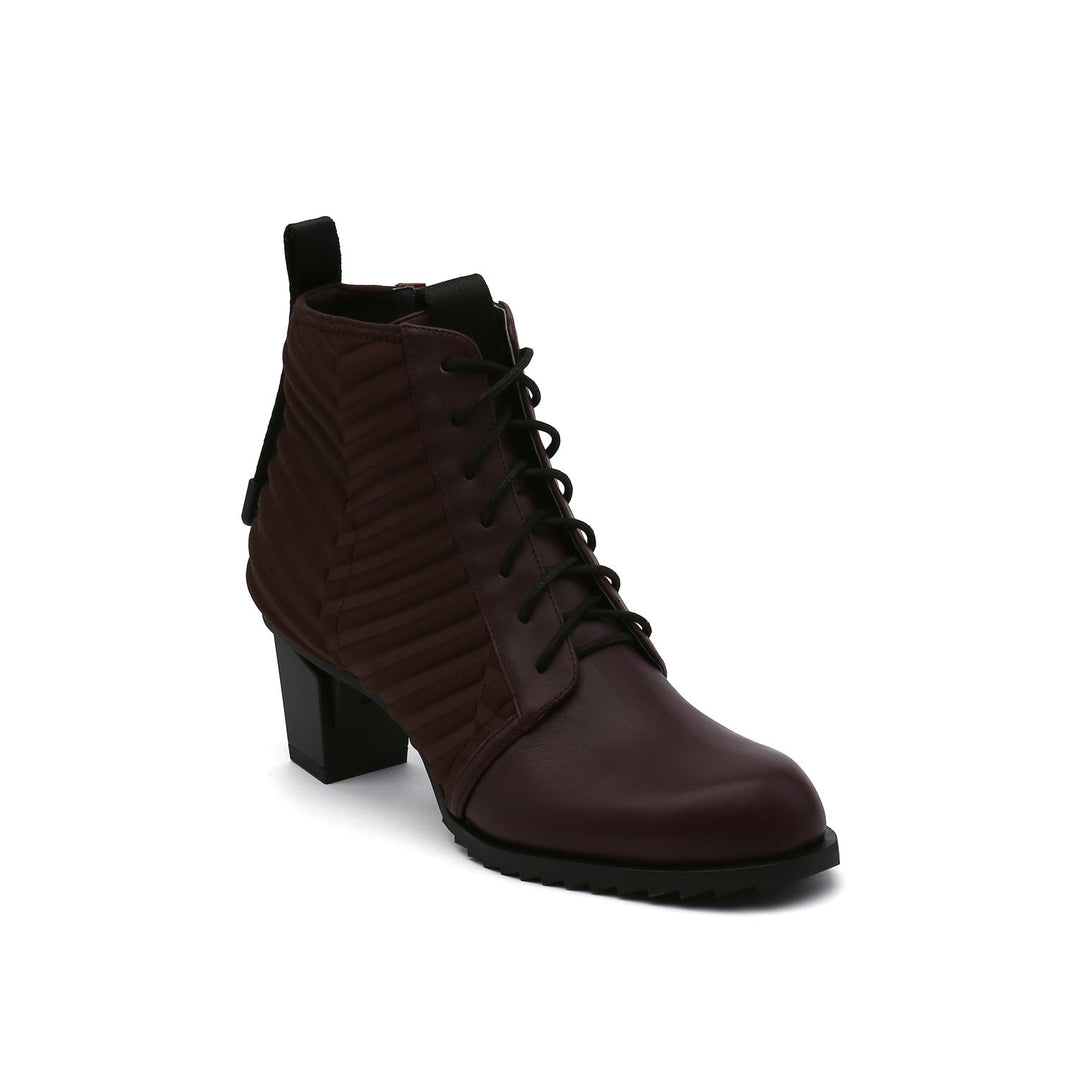 lev lace bootie bordeaux angle out view