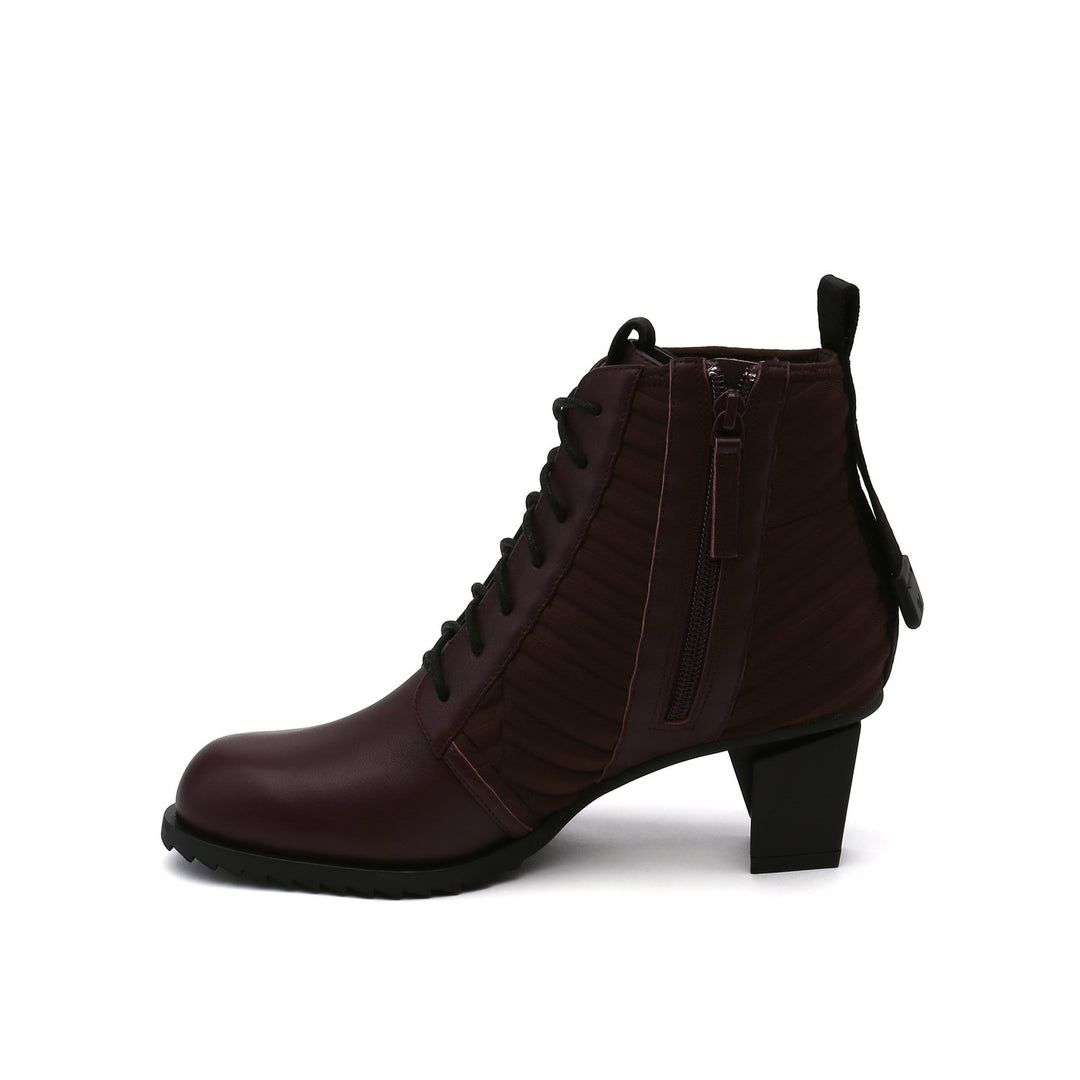 lev lace bootie bordeaux in view