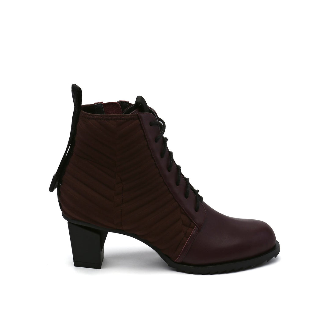 lev lace bootie bordeaux out view