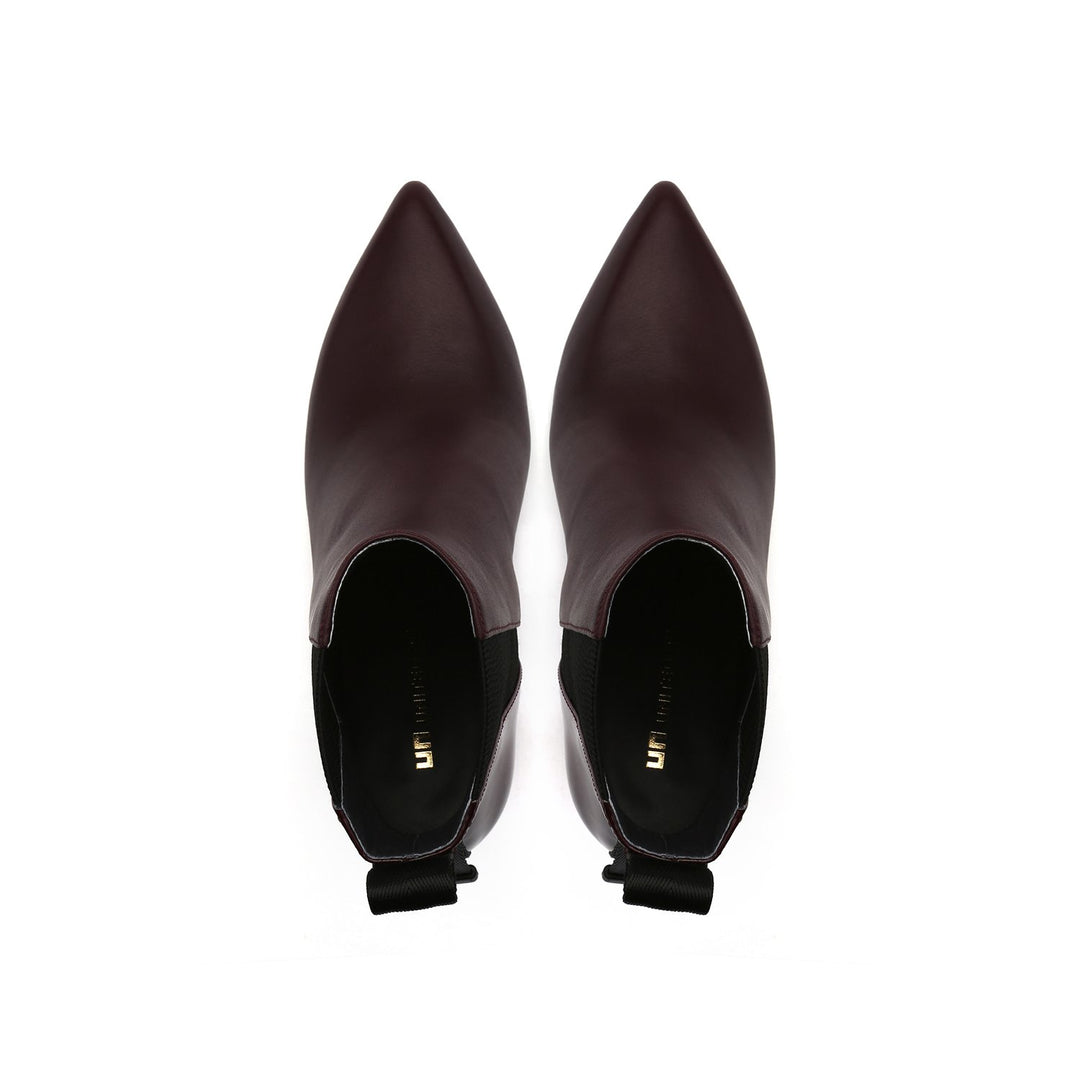 lev tek bootie hi bordeaux top view