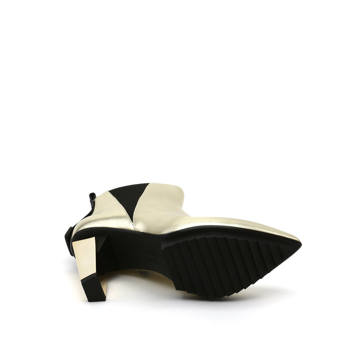 lev tek bootie hi gold bottom