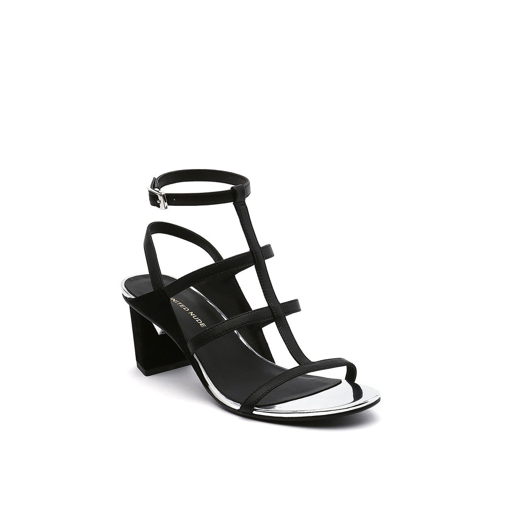 luxor sandal mid black mix angle out view