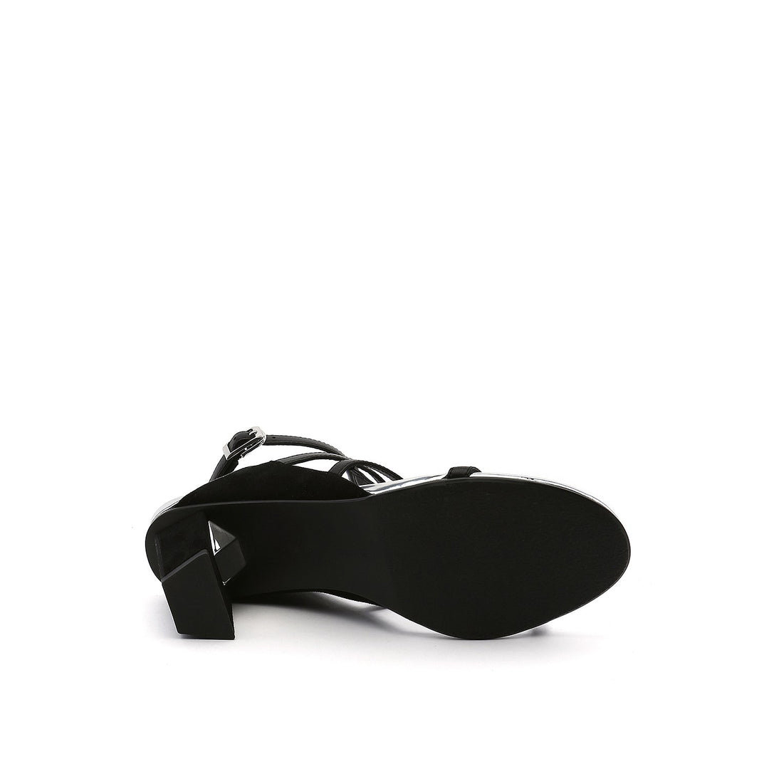 luxor sandal mid black mix bottom view