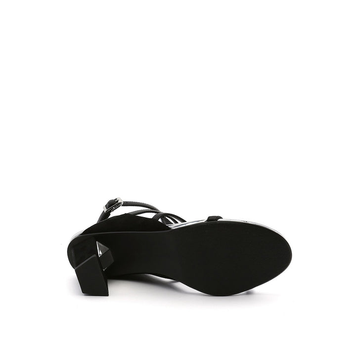 luxor sandal mid black mix bottom view