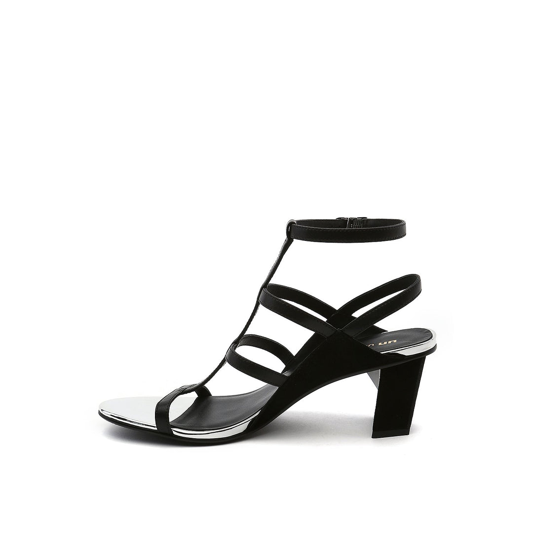 luxor sandal mid black mix in view